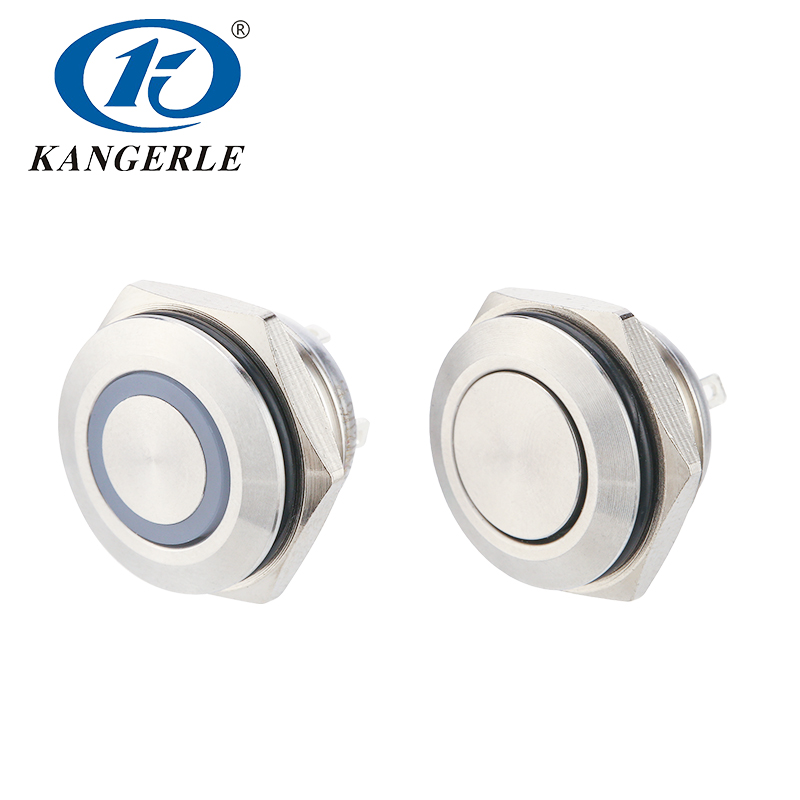 16MM金屬按鈕薄款帶LED燈小型自復(fù)位自鎖開(kāi)關(guān)